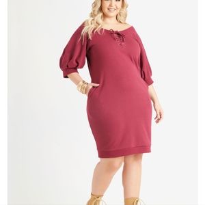 Ashley Steward Lace Up Sweater Dress